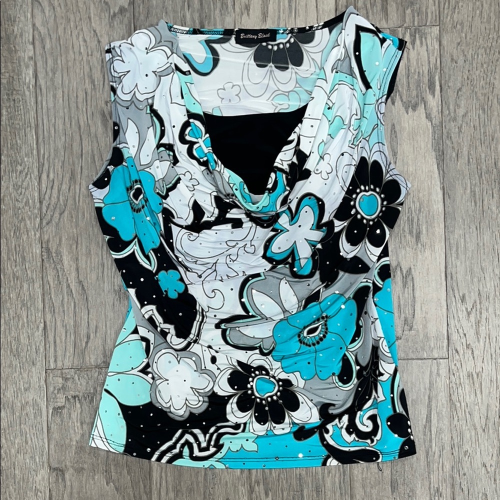 y2k Cowl Neck Tank Top